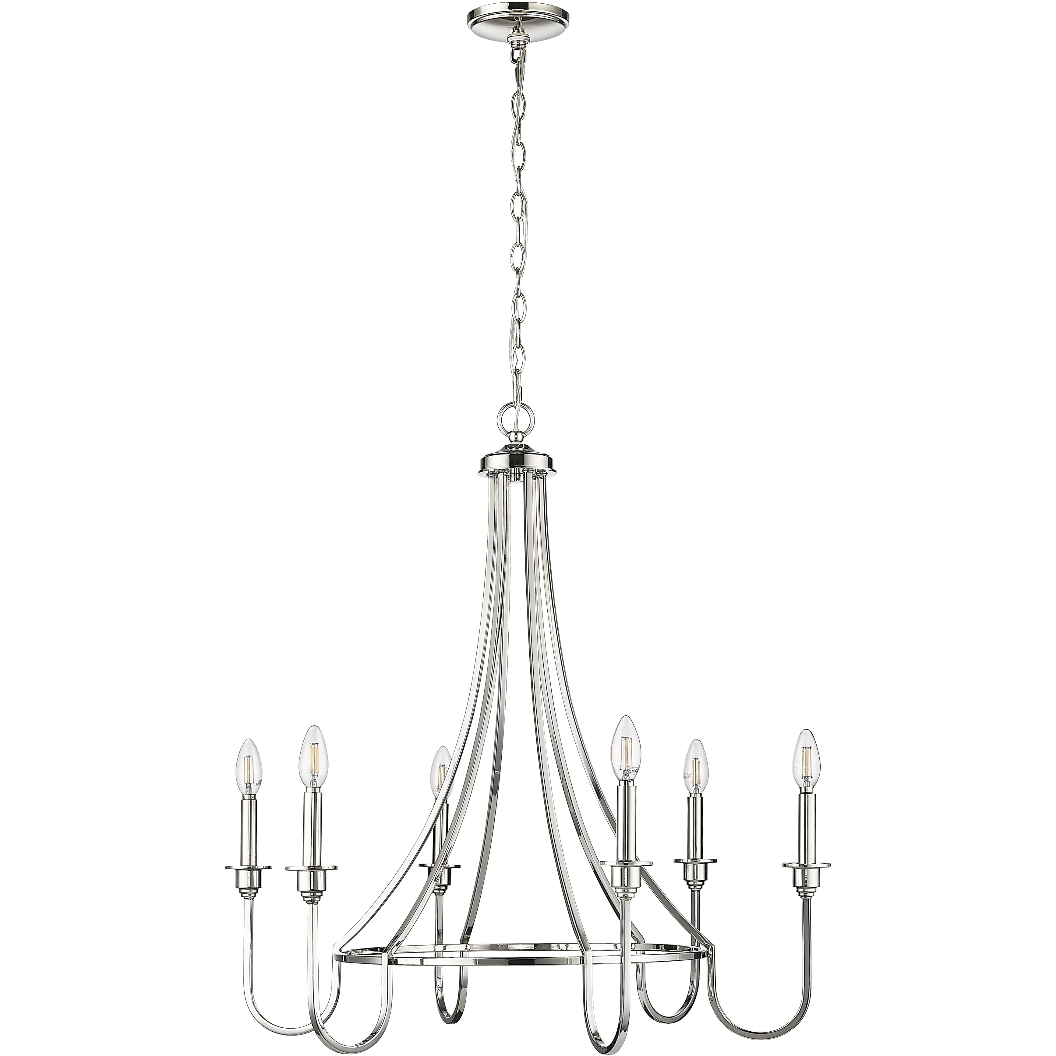 Artemis 6 Light 30 inch Polished Nickel Chandelier Ceiling Light
